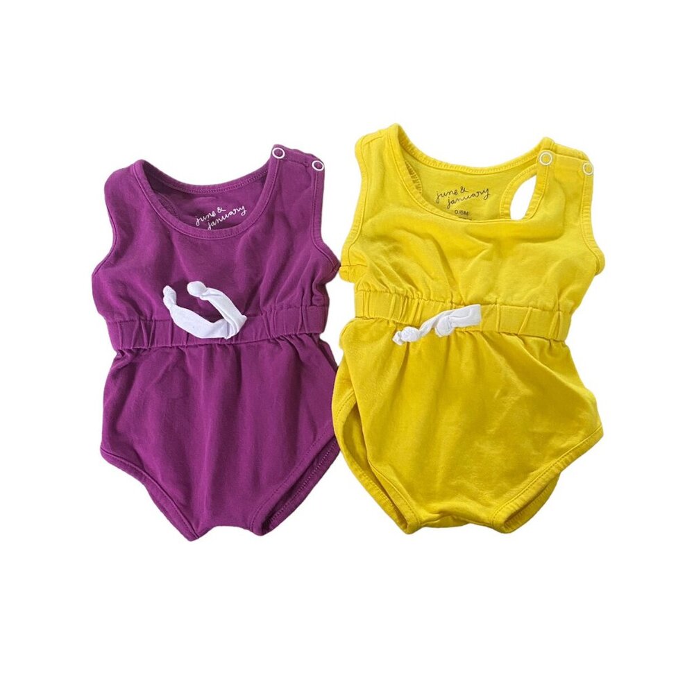 June & January Retro Solid Romper Bundle Size 0-6M